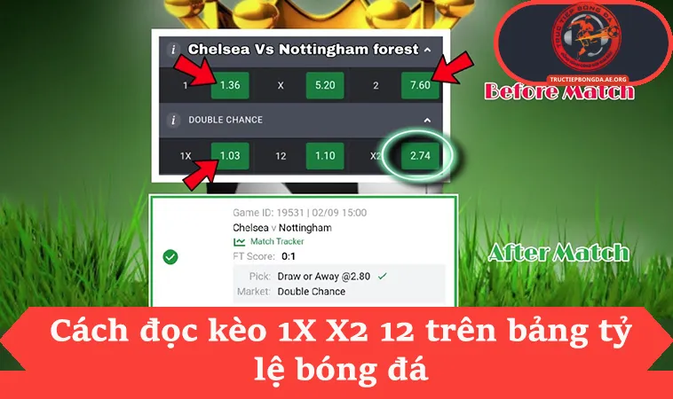 Kèo Cơ Hội Kép Là Gì Và 3 Cách Đọc Ký Hiệu 1X X2 12 2 Cách đọc kèo 1X X2 12 trên bảng tỷ lệ bóng đá